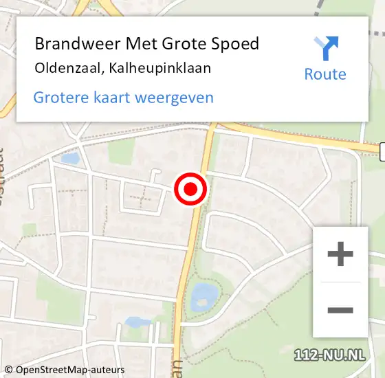 Locatie op kaart van de 112 melding: Brandweer Met Grote Spoed Naar Oldenzaal, Kalheupinklaan op 19 april 2022 13:19