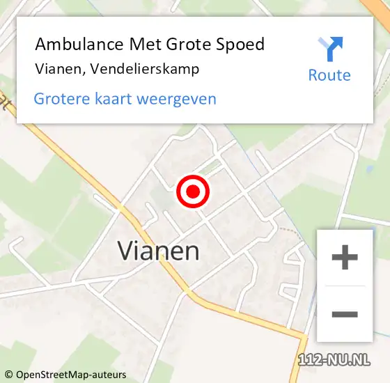 Locatie op kaart van de 112 melding: Ambulance Met Grote Spoed Naar Vianen, Vendelierskamp op 19 april 2022 13:20