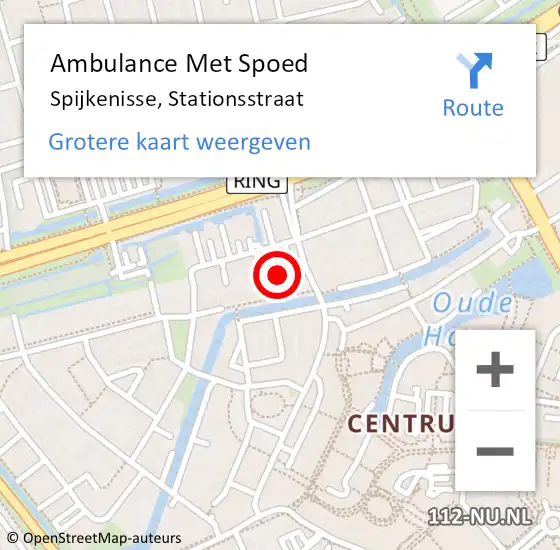 Locatie op kaart van de 112 melding: Ambulance Met Spoed Naar Spijkenisse, Stationsstraat op 19 april 2022 13:39