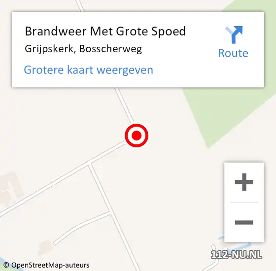 Locatie op kaart van de 112 melding: Brandweer Met Grote Spoed Naar Grijpskerk, Bosscherweg op 19 april 2022 14:24