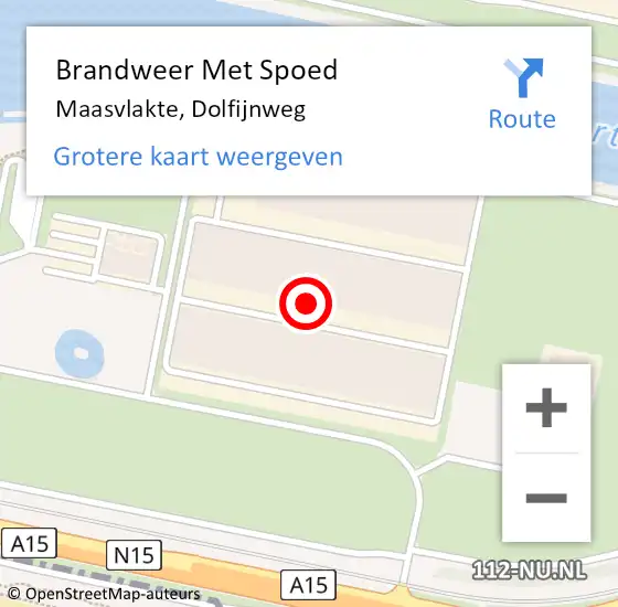 Locatie op kaart van de 112 melding: Brandweer Met Spoed Naar Maasvlakte, Dolfijnweg op 19 april 2022 14:27