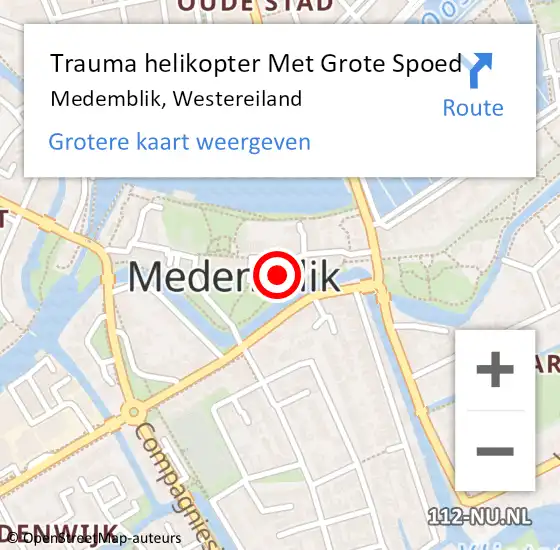 Locatie op kaart van de 112 melding: Trauma helikopter Met Grote Spoed Naar Medemblik, Westereiland op 19 april 2022 14:43