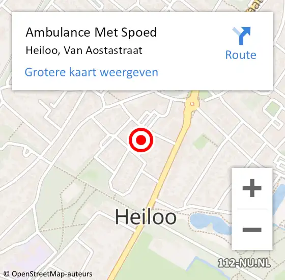 Locatie op kaart van de 112 melding: Ambulance Met Spoed Naar Heiloo, Van Aostastraat op 19 april 2022 14:53