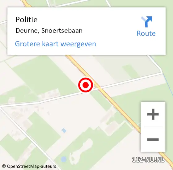 Locatie op kaart van de 112 melding: Politie Deurne, Snoertsebaan op 19 april 2022 17:24