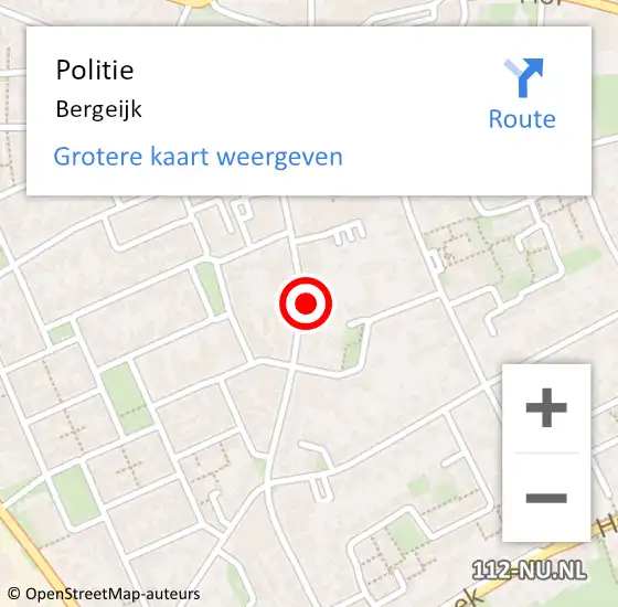 Locatie op kaart van de 112 melding: Politie Bergeijk op 19 april 2022 17:30