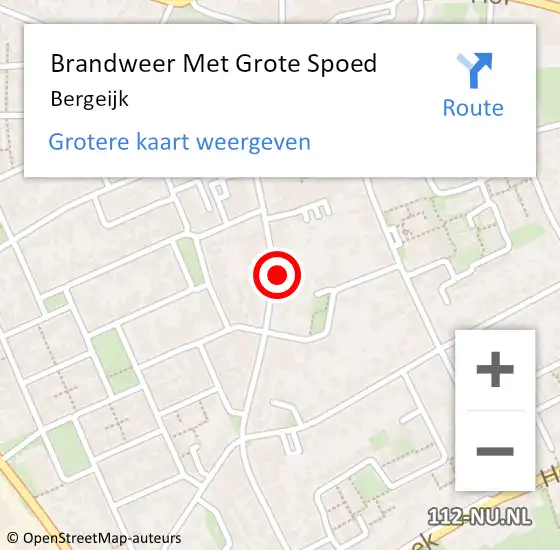 Locatie op kaart van de 112 melding: Brandweer Met Grote Spoed Naar Bergeijk op 19 april 2022 17:30