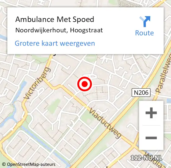 Locatie op kaart van de 112 melding: Ambulance Met Spoed Naar Noordwijkerhout, Hoogstraat op 19 april 2022 17:50