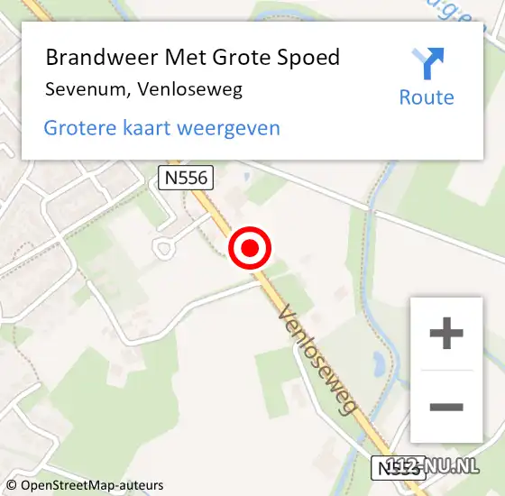 Locatie op kaart van de 112 melding: Brandweer Met Grote Spoed Naar Sevenum, Venloseweg op 19 april 2022 18:07