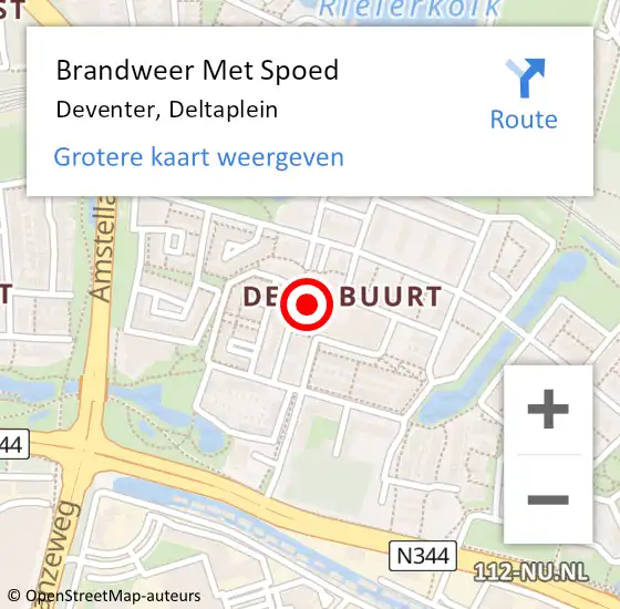 Locatie op kaart van de 112 melding: Brandweer Met Spoed Naar Deventer, Deltaplein op 19 april 2022 19:07