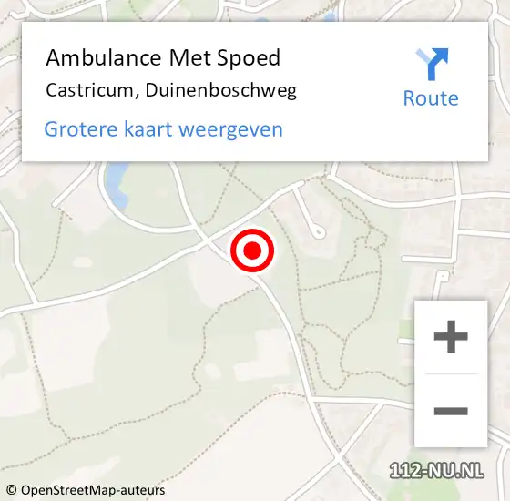 Locatie op kaart van de 112 melding: Ambulance Met Spoed Naar Castricum, Duinenboschweg op 19 april 2022 19:32