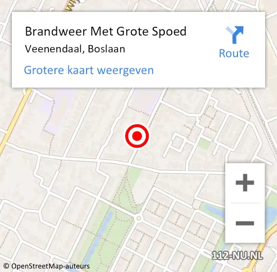 Locatie op kaart van de 112 melding: Brandweer Met Grote Spoed Naar Veenendaal, Boslaan op 19 april 2022 20:12