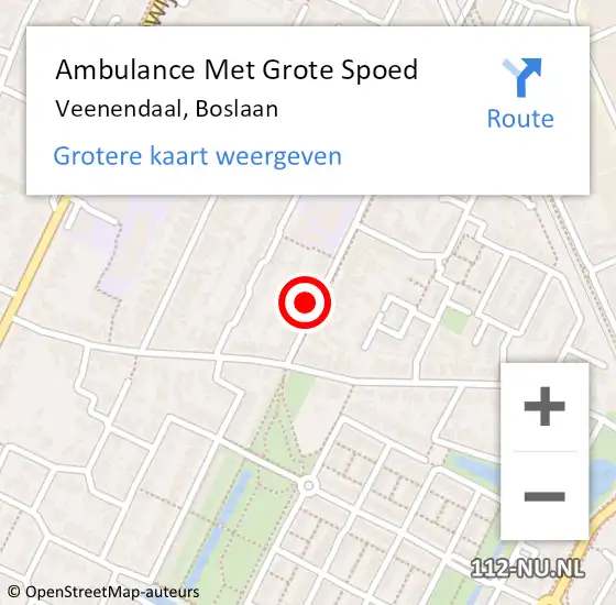 Locatie op kaart van de 112 melding: Ambulance Met Grote Spoed Naar Veenendaal, Boslaan op 19 april 2022 20:13