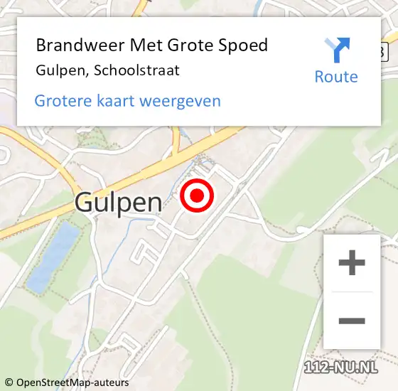 Locatie op kaart van de 112 melding: Brandweer Met Grote Spoed Naar Gulpen, Schoolstraat op 19 april 2022 20:37