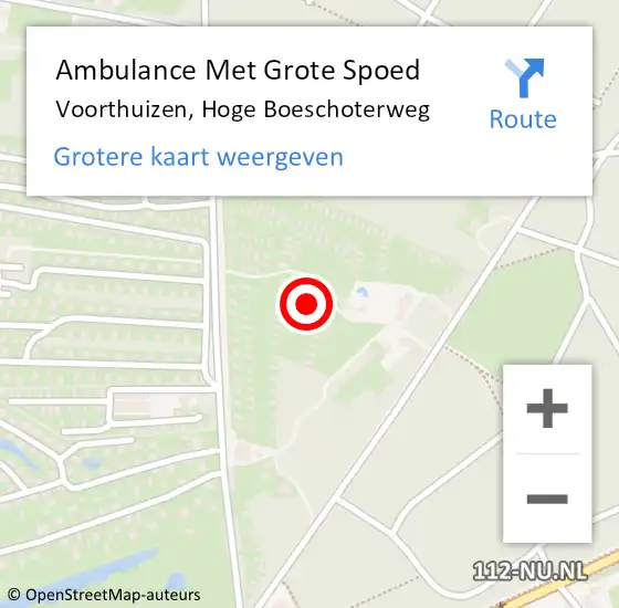 Locatie op kaart van de 112 melding: Ambulance Met Grote Spoed Naar Voorthuizen, Hoge Boeschoterweg op 19 april 2022 22:31