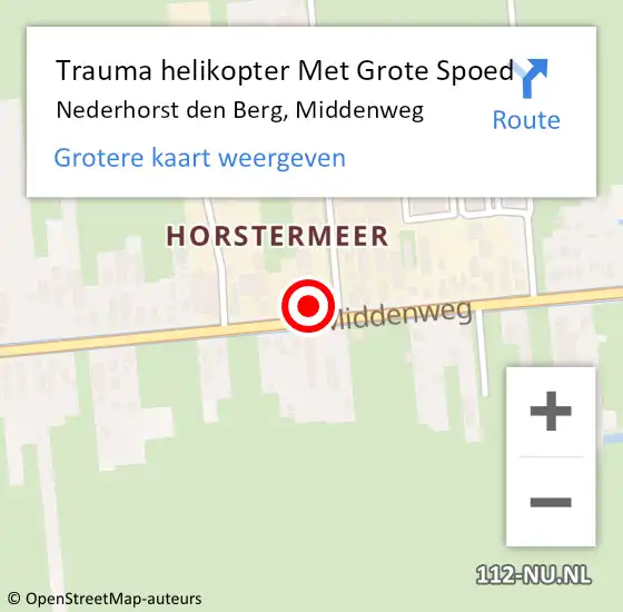 Locatie op kaart van de 112 melding: Trauma helikopter Met Grote Spoed Naar Nederhorst den Berg, Middenweg op 19 april 2022 22:57