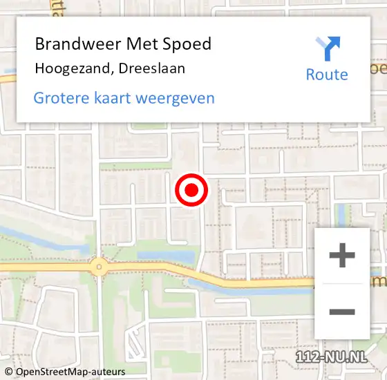 Locatie op kaart van de 112 melding: Brandweer Met Spoed Naar Hoogezand, Dreeslaan op 19 april 2022 23:59