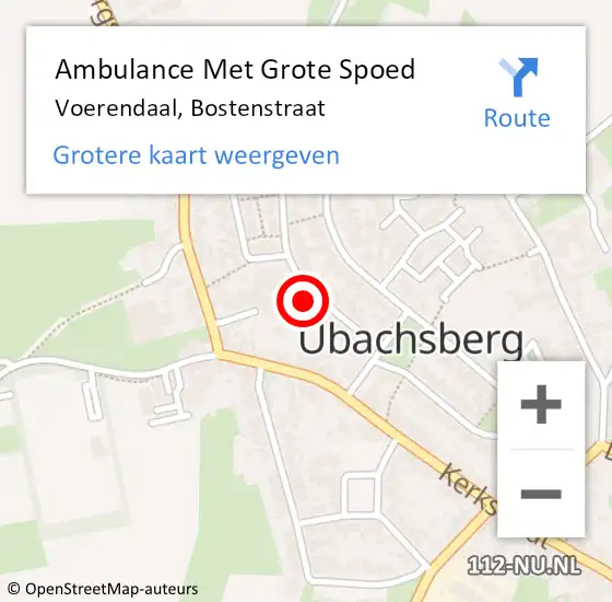 Locatie op kaart van de 112 melding: Ambulance Met Grote Spoed Naar Voerendaal, Bostenstraat op 14 juli 2014 22:45