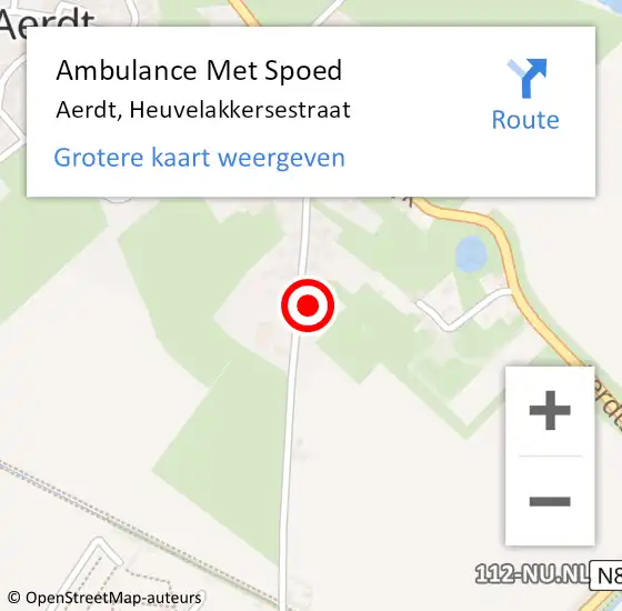 Locatie op kaart van de 112 melding: Ambulance Met Spoed Naar Aerdt, Heuvelakkersestraat op 20 april 2022 02:06