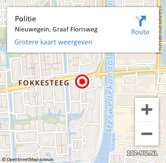 Locatie op kaart van de 112 melding: Politie Nieuwegein, Graaf Florisweg op 20 april 2022 05:23