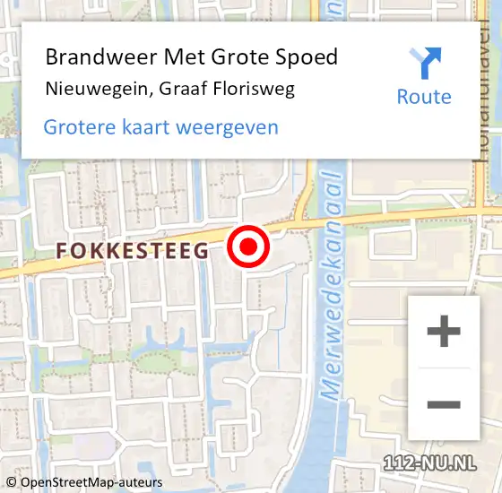 Locatie op kaart van de 112 melding: Brandweer Met Grote Spoed Naar Nieuwegein, Graaf Florisweg op 20 april 2022 05:23