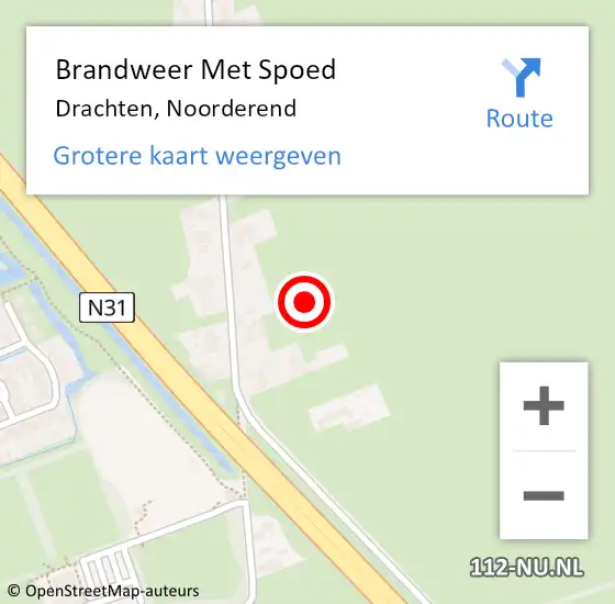 Locatie op kaart van de 112 melding: Brandweer Met Spoed Naar Drachten, Noorderend op 20 april 2022 06:29