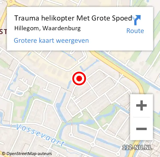 Locatie op kaart van de 112 melding: Trauma helikopter Met Grote Spoed Naar Hillegom, Waardenburg op 20 april 2022 07:52