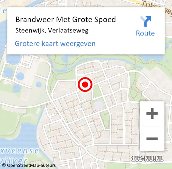 Locatie op kaart van de 112 melding: Brandweer Met Grote Spoed Naar Steenwijk, Verlaatseweg op 20 april 2022 07:58