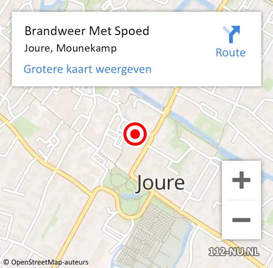 Locatie op kaart van de 112 melding: Brandweer Met Spoed Naar Joure, Mounekamp op 20 april 2022 08:06