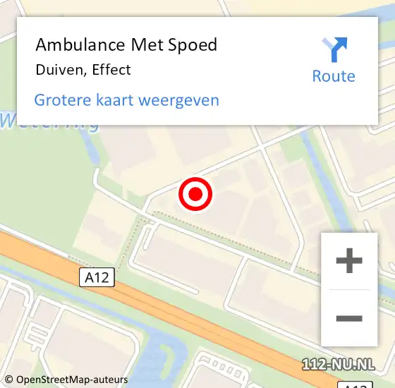 Locatie op kaart van de 112 melding: Ambulance Met Spoed Naar Duiven, Effect op 20 april 2022 08:08