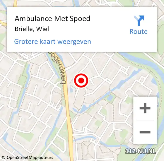 Locatie op kaart van de 112 melding: Ambulance Met Spoed Naar Brielle, Wiel op 20 april 2022 08:33