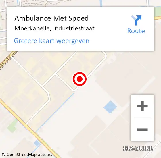 Locatie op kaart van de 112 melding: Ambulance Met Spoed Naar Moerkapelle, Industriestraat op 20 april 2022 09:00