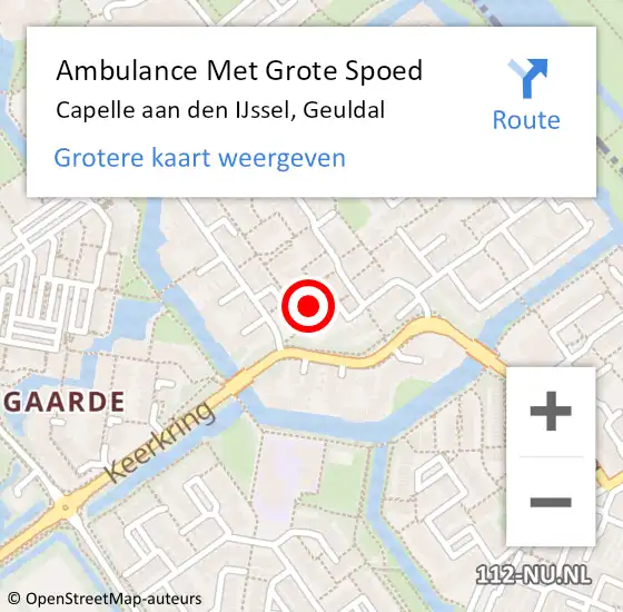 Locatie op kaart van de 112 melding: Ambulance Met Grote Spoed Naar Capelle aan den IJssel, Geuldal op 20 april 2022 10:00