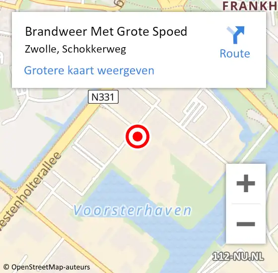 Locatie op kaart van de 112 melding: Brandweer Met Grote Spoed Naar Zwolle, Schokkerweg op 20 april 2022 10:57