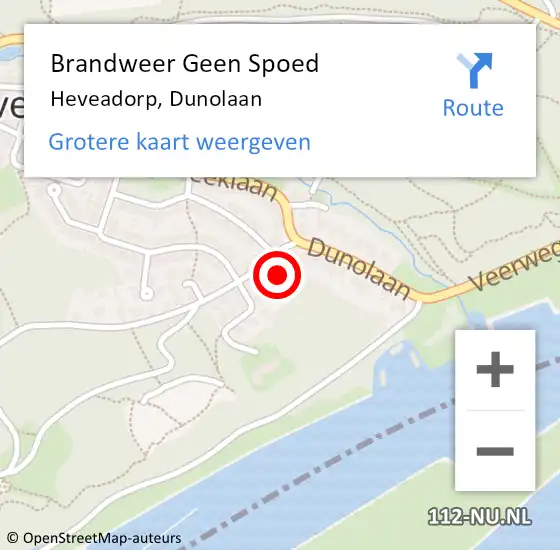 Locatie op kaart van de 112 melding: Brandweer Geen Spoed Naar Heveadorp, Dunolaan op 20 april 2022 11:19