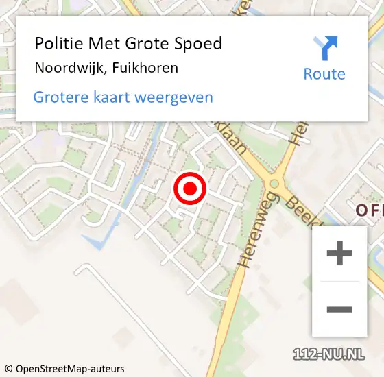 Locatie op kaart van de 112 melding: Politie Met Grote Spoed Naar Noordwijk, Fuikhoren op 20 april 2022 11:39