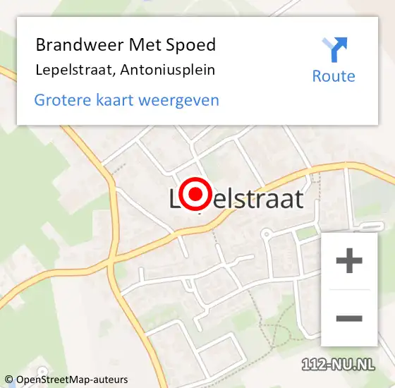 Locatie op kaart van de 112 melding: Brandweer Met Spoed Naar Lepelstraat, Antoniusplein op 20 april 2022 11:54