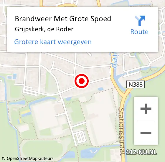 Locatie op kaart van de 112 melding: Brandweer Met Grote Spoed Naar Grijpskerk, de Roder op 20 april 2022 12:11