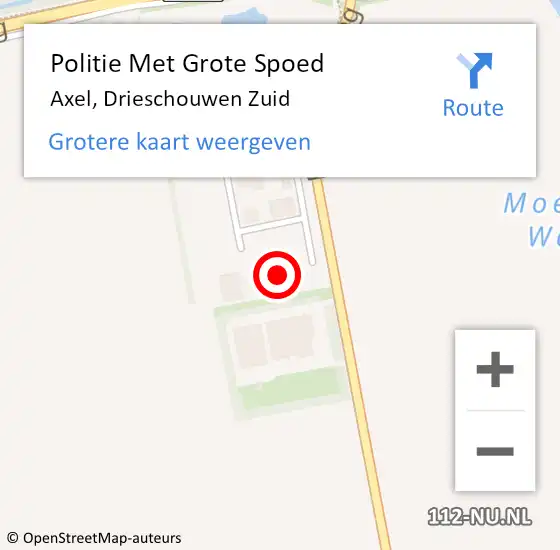 Locatie op kaart van de 112 melding: Politie Met Grote Spoed Naar Axel, Drieschouwen Zuid op 20 april 2022 12:57