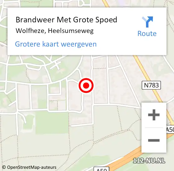 Locatie op kaart van de 112 melding: Brandweer Met Grote Spoed Naar Wolfheze, Heelsumseweg op 20 april 2022 12:57