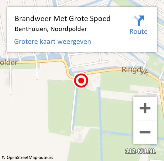 Locatie op kaart van de 112 melding: Brandweer Met Grote Spoed Naar Benthuizen, Noordpolder op 20 april 2022 13:12