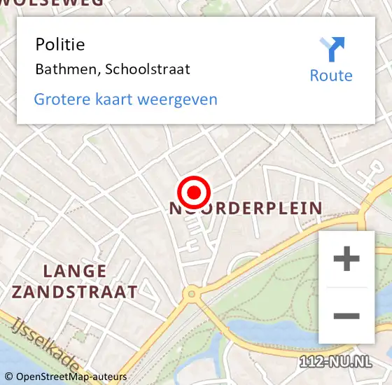 Locatie op kaart van de 112 melding: Politie Bathmen, Schoolstraat op 20 april 2022 13:25
