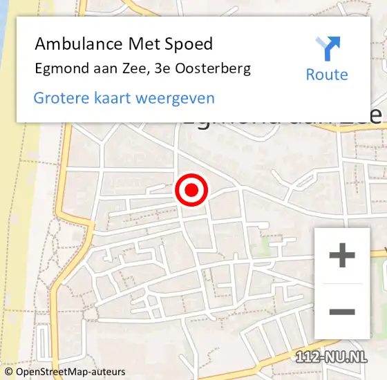 Locatie op kaart van de 112 melding: Ambulance Met Spoed Naar Egmond aan Zee, 3e Oosterberg op 20 april 2022 13:53