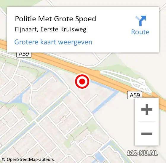 Locatie op kaart van de 112 melding: Politie Met Grote Spoed Naar Fijnaart, Eerste Kruisweg op 20 april 2022 14:05