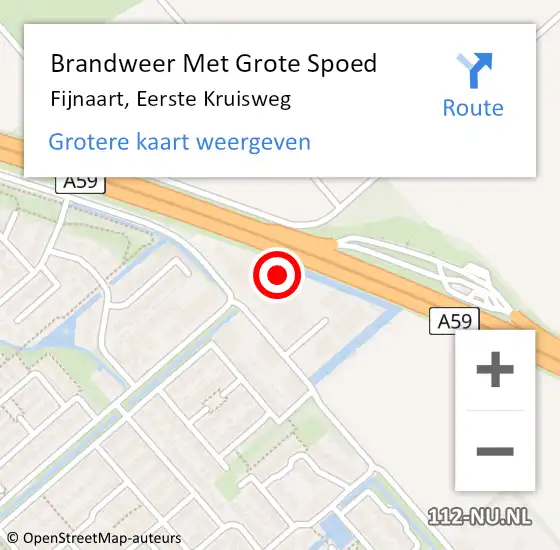 Locatie op kaart van de 112 melding: Brandweer Met Grote Spoed Naar Fijnaart, Eerste Kruisweg op 20 april 2022 14:05