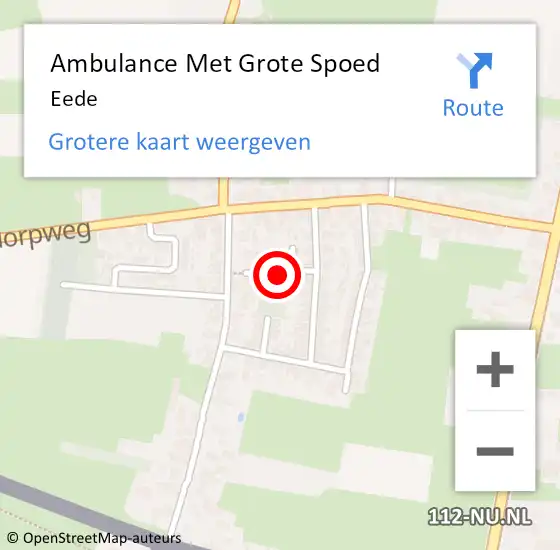 Locatie op kaart van de 112 melding: Ambulance Met Grote Spoed Naar Eede op 20 april 2022 14:09