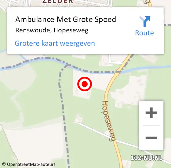 Locatie op kaart van de 112 melding: Ambulance Met Grote Spoed Naar Renswoude, Hopeseweg op 20 april 2022 14:09