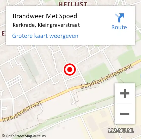 Locatie op kaart van de 112 melding: Brandweer Met Spoed Naar Kerkrade, Kleingraverstraat op 20 april 2022 14:28