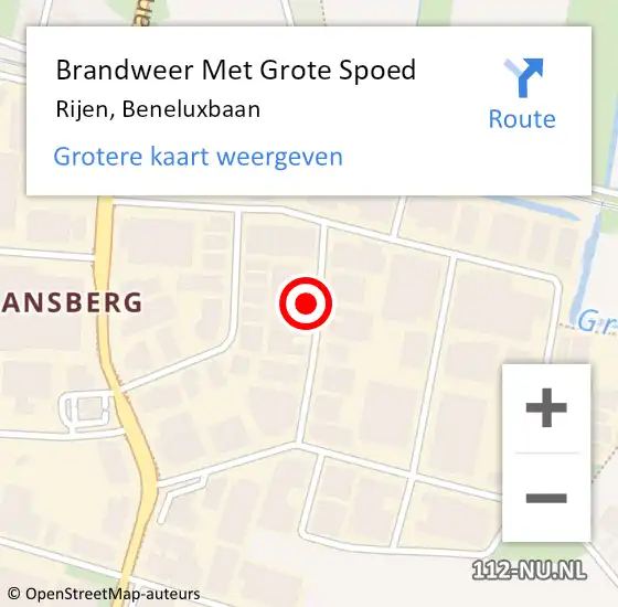 Locatie op kaart van de 112 melding: Brandweer Met Grote Spoed Naar Rijen, Beneluxbaan op 20 april 2022 15:27