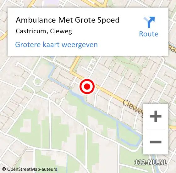 Locatie op kaart van de 112 melding: Ambulance Met Grote Spoed Naar Castricum, Cieweg op 20 april 2022 15:31