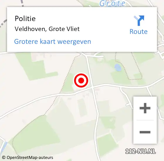 Locatie op kaart van de 112 melding: Politie Veldhoven, Grote Vliet op 20 april 2022 15:33